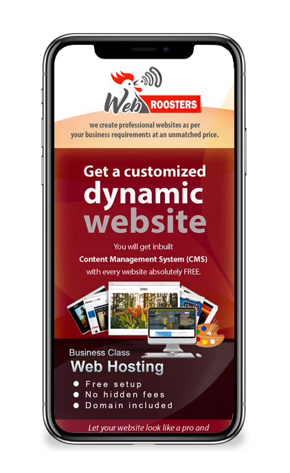 Mobile Mock-up for Web Roosters website