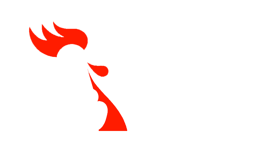 Web Roosters Logo in red & white color
