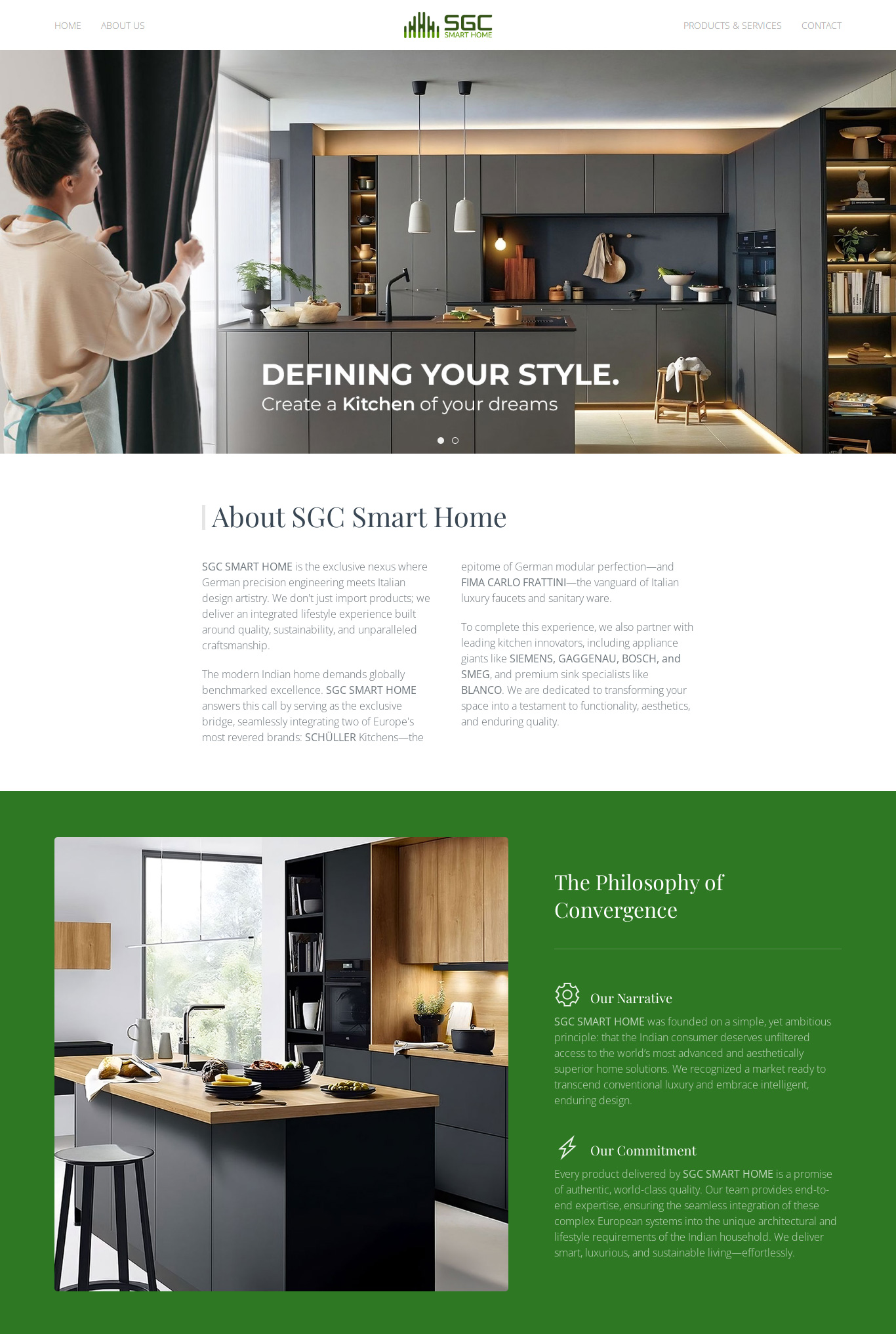 Screenshot from SGC Smart Home Website homepage