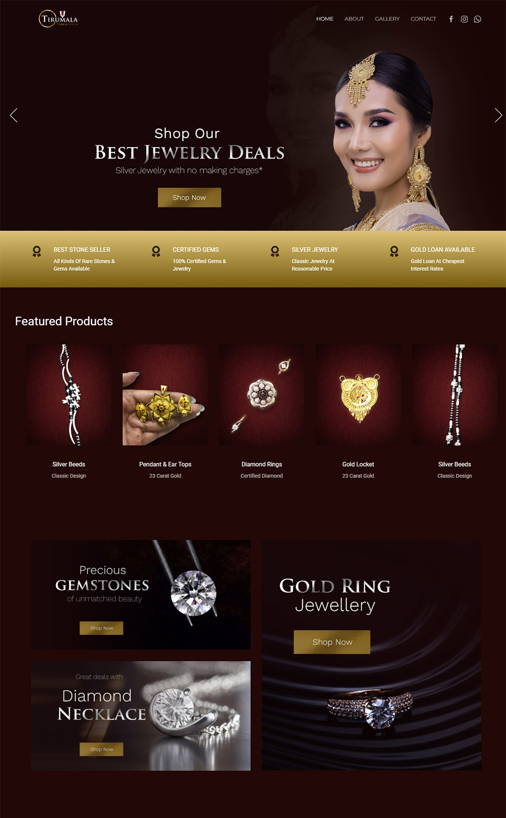Thumbnail of Tirumala Gems & Jewelry website